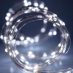 Новогодние гирлянды. Медная проволочная лампа 100LED 10м,  Цвет белый Силиконовый провод (7108)