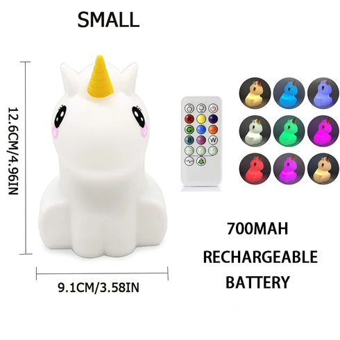 Детский силиконовый ночник светильник лампа единорог RGB LOSSO Unicorn Original