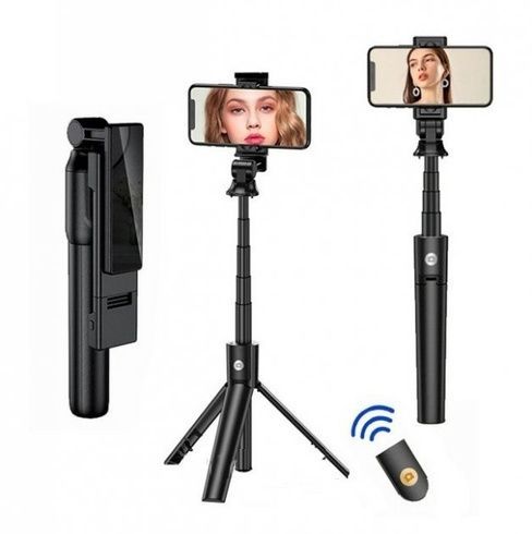 Монопод-трипод для селфи Selfie K22 + съемный Bluetooth пульт / палка селфи с треногой К22 (Черный)