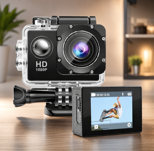 Екшн камера A7 FullHD, спортивна, вологозахист, з кріпленням 1080P MicroSD