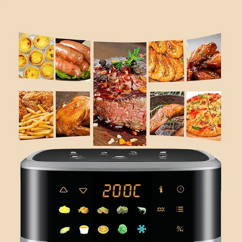 Аерофритюрниця Sokany SK 10085 2200W Аерогриль безмасляна мультипіч для приготування без олії 12л з сенсорним керуванням