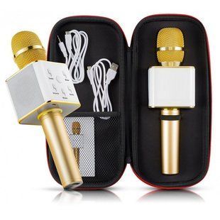 Беспроводной караоке микрофон Q7, Bluetooth караоке-микрофон в чехле