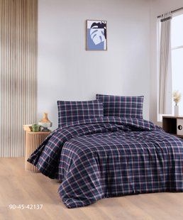 Теплое постельное белье / байковое евро размера фланель 100%-хлопок Турция Cotton Collection Синий
