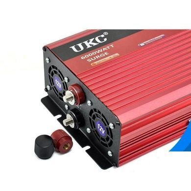 Автомобильный преобразователь напряжения 12V-220V 1000W, Красный