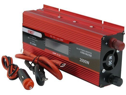 Автомобильный преобразователь напряжения 12V-220V 1000W, Красный