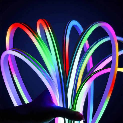 Умная гибкая LED Neon RGB лента-шланг 5 метров от USB управление режимами с телефона,Bluetooth приложение,пульт