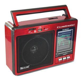 Радиоприёмник портативный аккумуляторный Golon RX-006 UAR FM радио с USB выходом, Красный