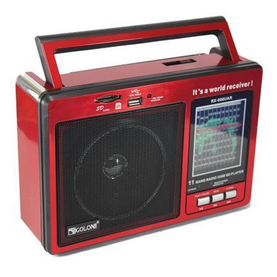 Радіоприймач портативний акумуляторний Golon RX-006 UAR FM радіо з USB виходом, Червоний