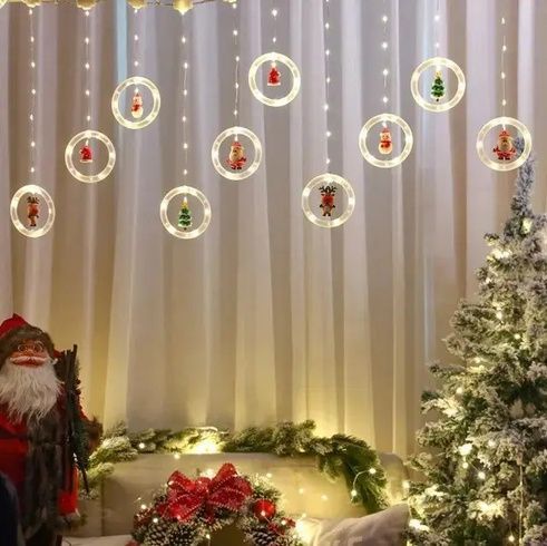 Xmas штора Кольца с фигурами 3m*70cm 110L M Мультицветная