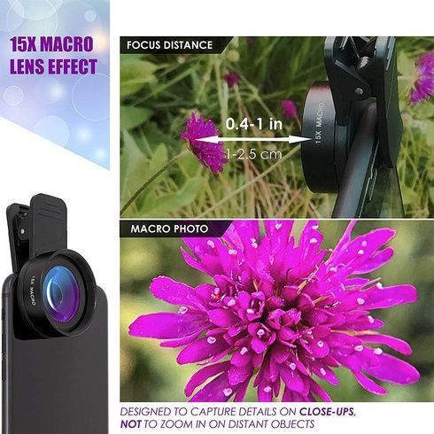 Макролинза для телефона, объектив для телефона, линза 2 объектива 0.45 lens  AND HA-55