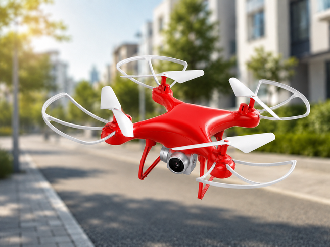 Квадрокоптер с камерой и пультом управления / Дрон со стабилизацией Drone X8 Красный