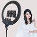 Профессиональная кольцевая LED лампа SLP-G63 с 3 держателями, пультом, диаметр 55 см с штативом