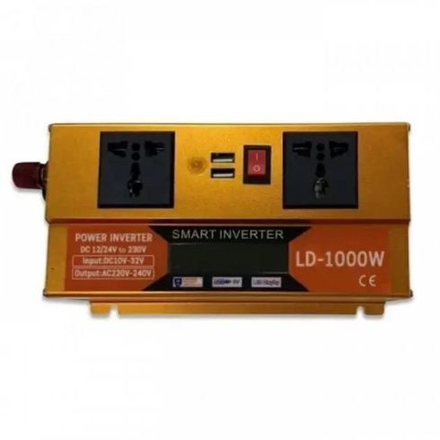Преобразователь Инвертор 1000W 12V/24V + LCD, золотой