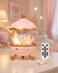 Детский ночник проектор звездного неба Bluetooth Fairy Tale E11 аккумуляторный светильник карусель 6 сменных картинок с LED подсветкой и музыкой