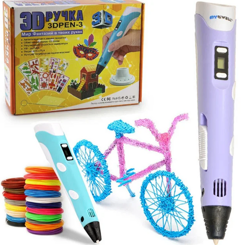 3D ручка c LCD дисплеем и набором эко пластика для 3Д рисования / 3D Pen