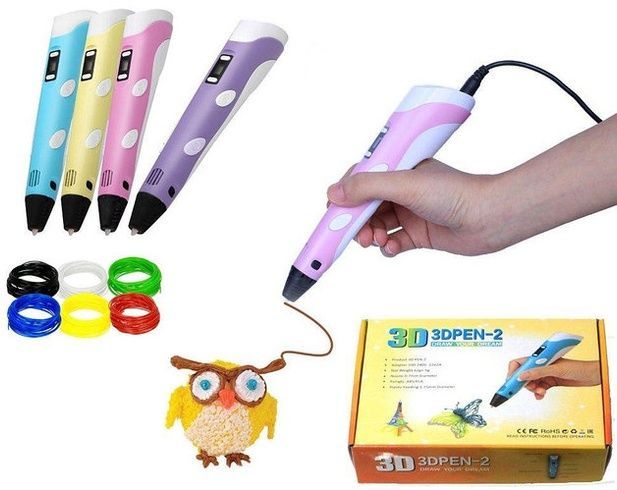 3D ручка c LCD дисплеем и набором эко пластика для 3Д рисования / 3D Pen