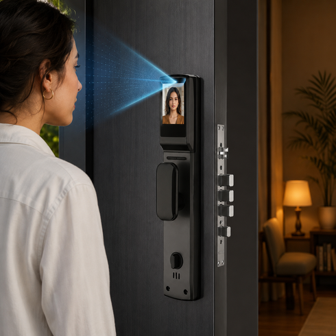 Умный дверной замок LOCK97 с 3D Face ID, отпечатком пальца, камерой, Wi-Fi и мобильным приложением