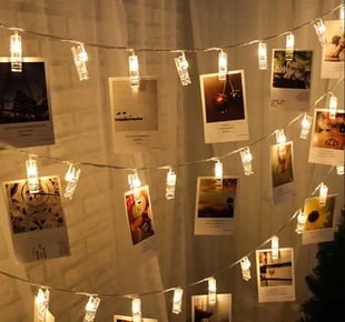 Гирлянда светодиодная с прищепками для фото 4,5м 20 Led