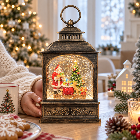 Музыкальный новогодний фонарь WDL 24072D Xmas Санта Клаус