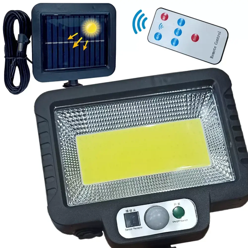 Фонарь аккумуляторный Solar Light BL BK128-4COB с пультом на солнечной батарее