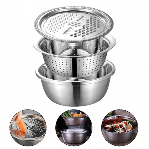 Многофункциональный кухонный набор из нержавеющей стали 3 в 1 Metal Basket Cutter
