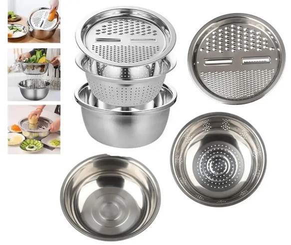 Многофункциональный кухонный набор из нержавеющей стали 3 в 1 Metal Basket Cutter