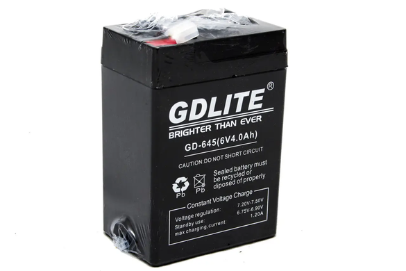 Аккумулятор герметический автомобильный BATTERY GD 645 6V 4A , Черный