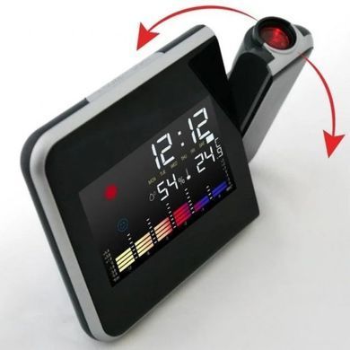 Годинник / Метеостанція / Вологомір з проектором часу Color Screen Calendar 8190