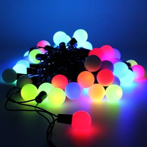 Гирлянда матовый шарик 40LED 5м (флеш) 18мм, Новогодняя бахрама, Светодиодная гирлянда, Уличная гирлянда