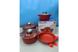 Набор посуды 9 предметов Bellmax Cookware Set BM-120 красный