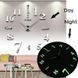 Великий настінний годинник Horloge 3D DIY кварц 27/37/47 55 см. Світяться вночі, серый