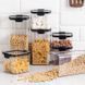 Органайзери для сипучих кухни Food Storage Container 5 Контейнерів | Набір пластикових контейнерів для круп, Черный