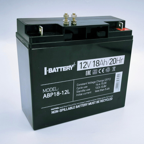 Аккумулятор 12В 18 Ач для ИБП I-Battery ABP18-12L