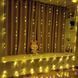 Гірлянда-штора 3х2 м, 200 LED світлова завіса зі статичним режимом, тепле світло
