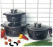 Набор кастрюль Higher Kitchen НК-301 с гранитным антипригарным покрытием 8 предметов